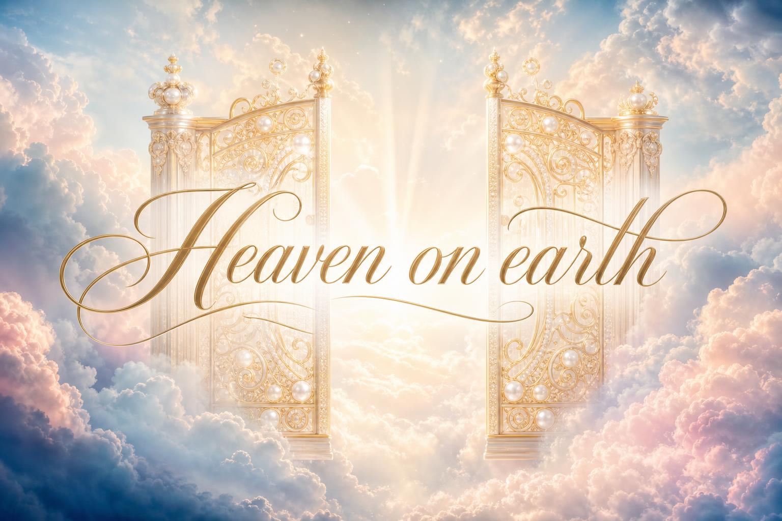 Heaven on earth - golden gates and soft clouds
